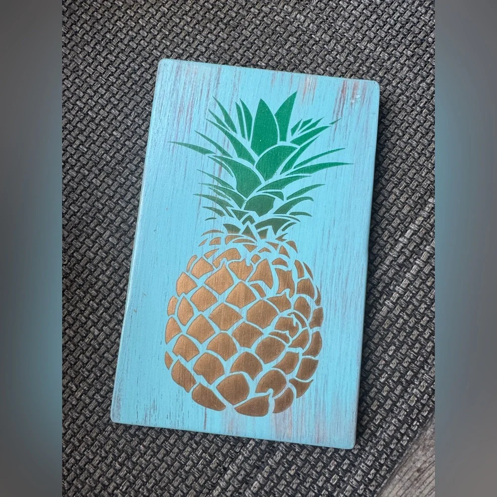 Hula Baby and Co Pineapple Wooden Sign Wall Art